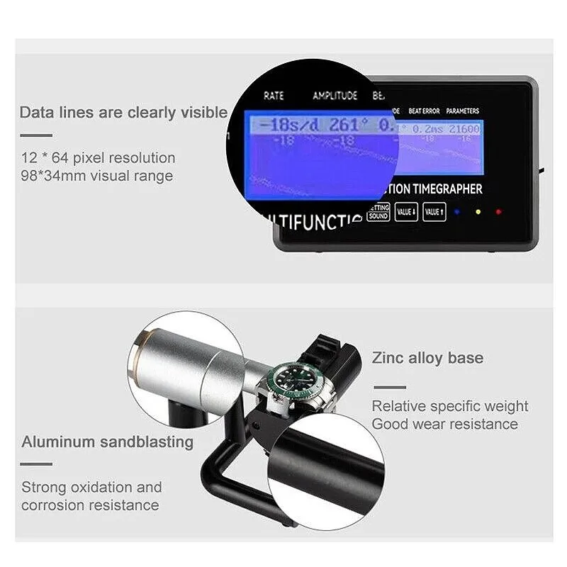 أداة معايرة متعددة الوظائف للساعة الميكانيكية TS-1 مع شاشة قابلة للمس #4