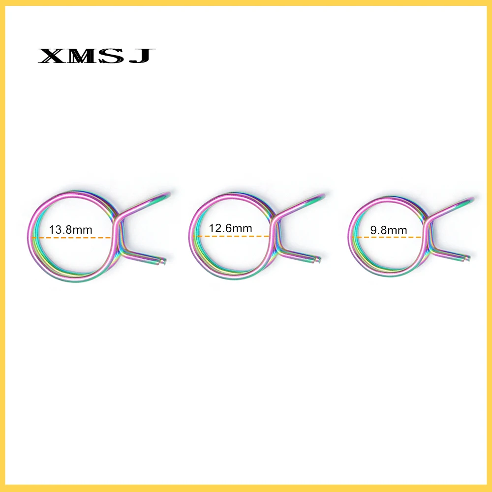 XMSJ Upper Pump Tubing Air Filter Waste Oil Pipe Fuel Line Spring Clips Clamps Sealing Hose Motorcycle Clips Clamp 4pcs