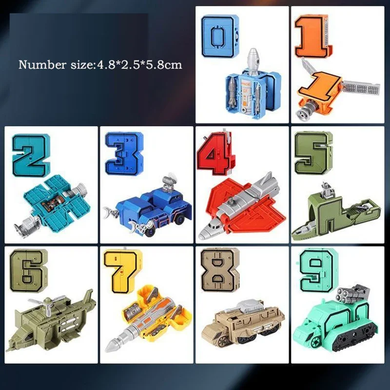 DIY-bouwstenen educatief speelgoed actiefiguur transformatie nummer robot vervorming robot speelgoed voor kinderen geschenken