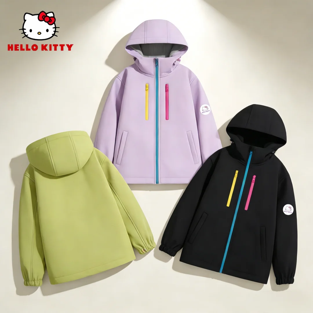 

Hello Kitty детская весенне-осенне-зимняя удобная дышащая ветровка, ветрозащитная водонепроницаемая прочная куртка, верхняя одежда