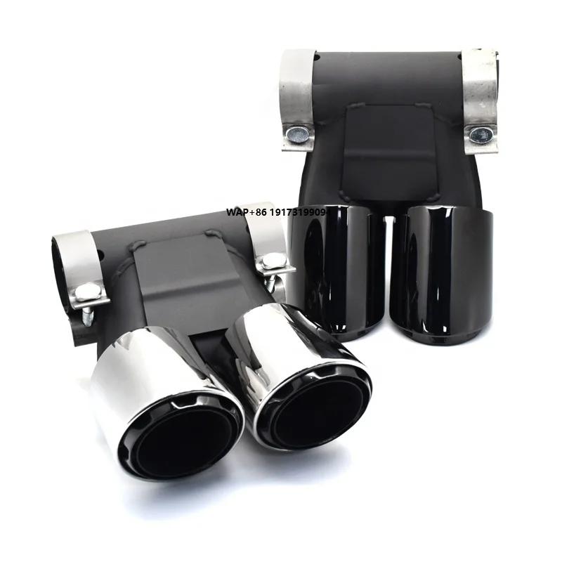 Hotselling 304SS Exhaust Muffler Tip Modified to 2015-19years Caryan718 Three Layers Style Original Square to Two Out Tail