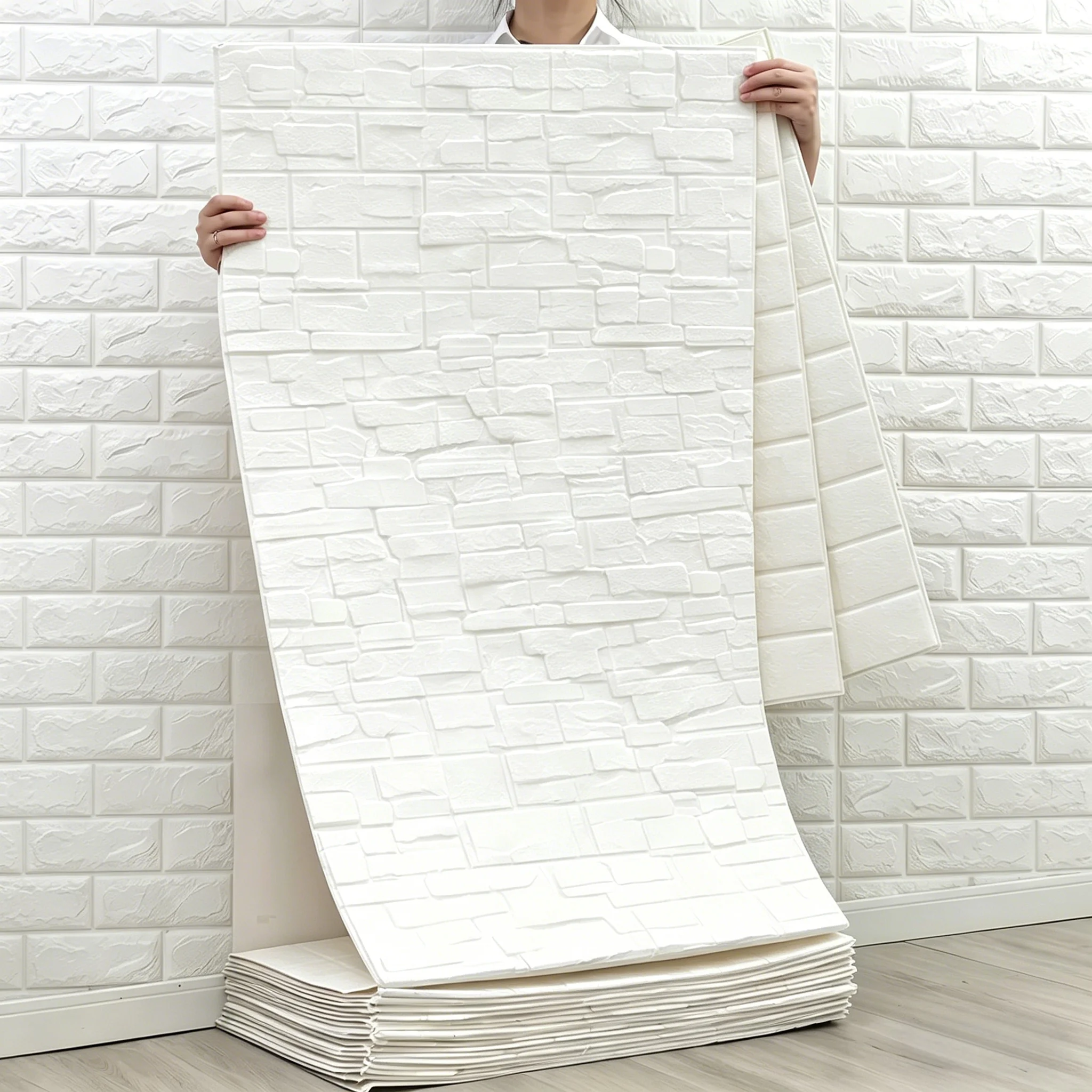 1-10pcs Vintage 3D Brick Wall Sticker 77cmx70cm Stain-resist