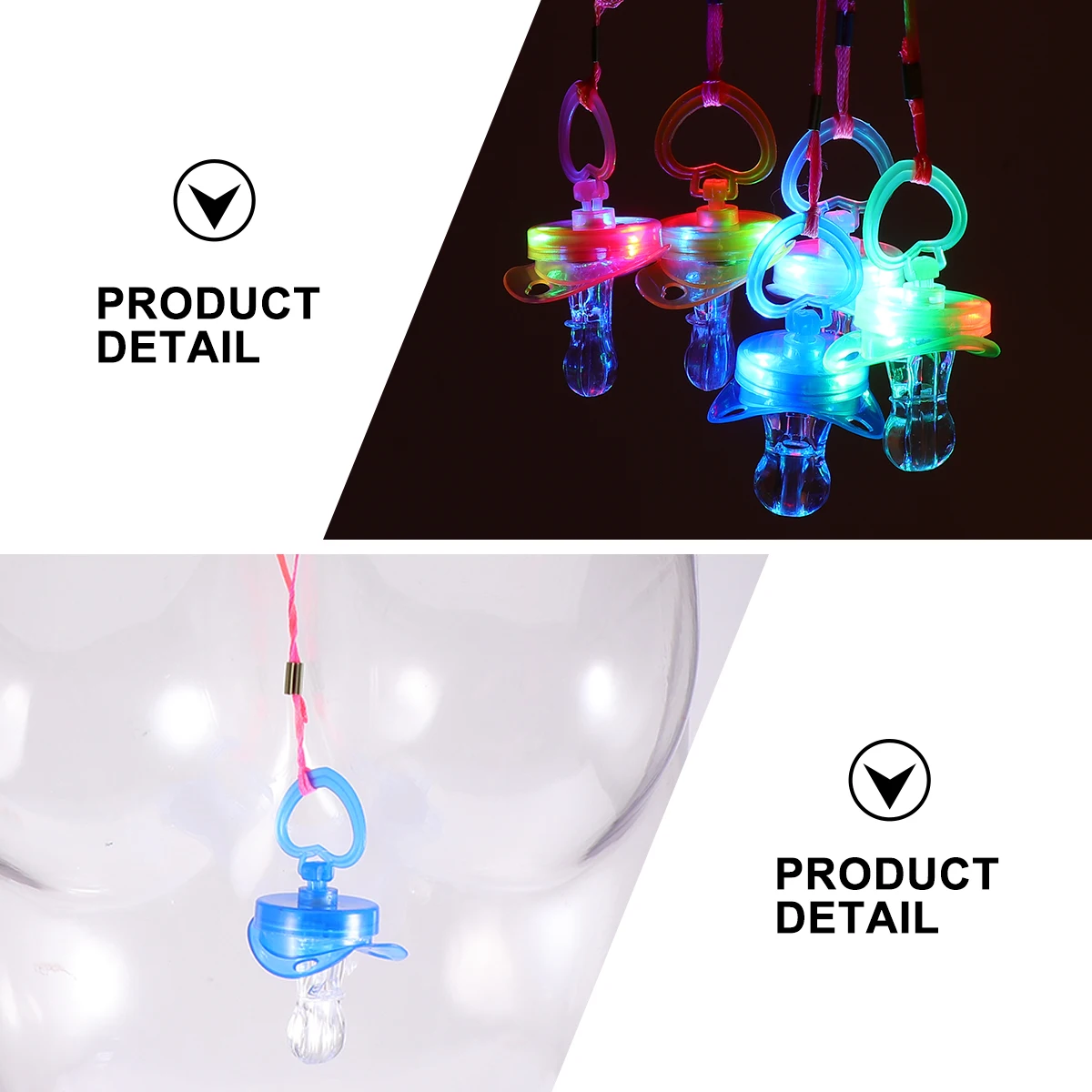 

6 Pcs Flash Pacifier Whistle Workmanship Details Whistles CREATIVE Loud Disco Plastic LED Colorful School