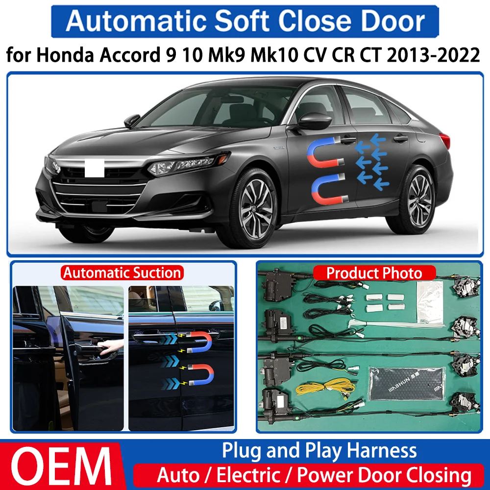 for Honda Accord 9 10 Mk9 Mk10 CV CR CT 2013-2022 Car Automatic Soft Close Door Electric Suction Kit Auto Power Closing System
