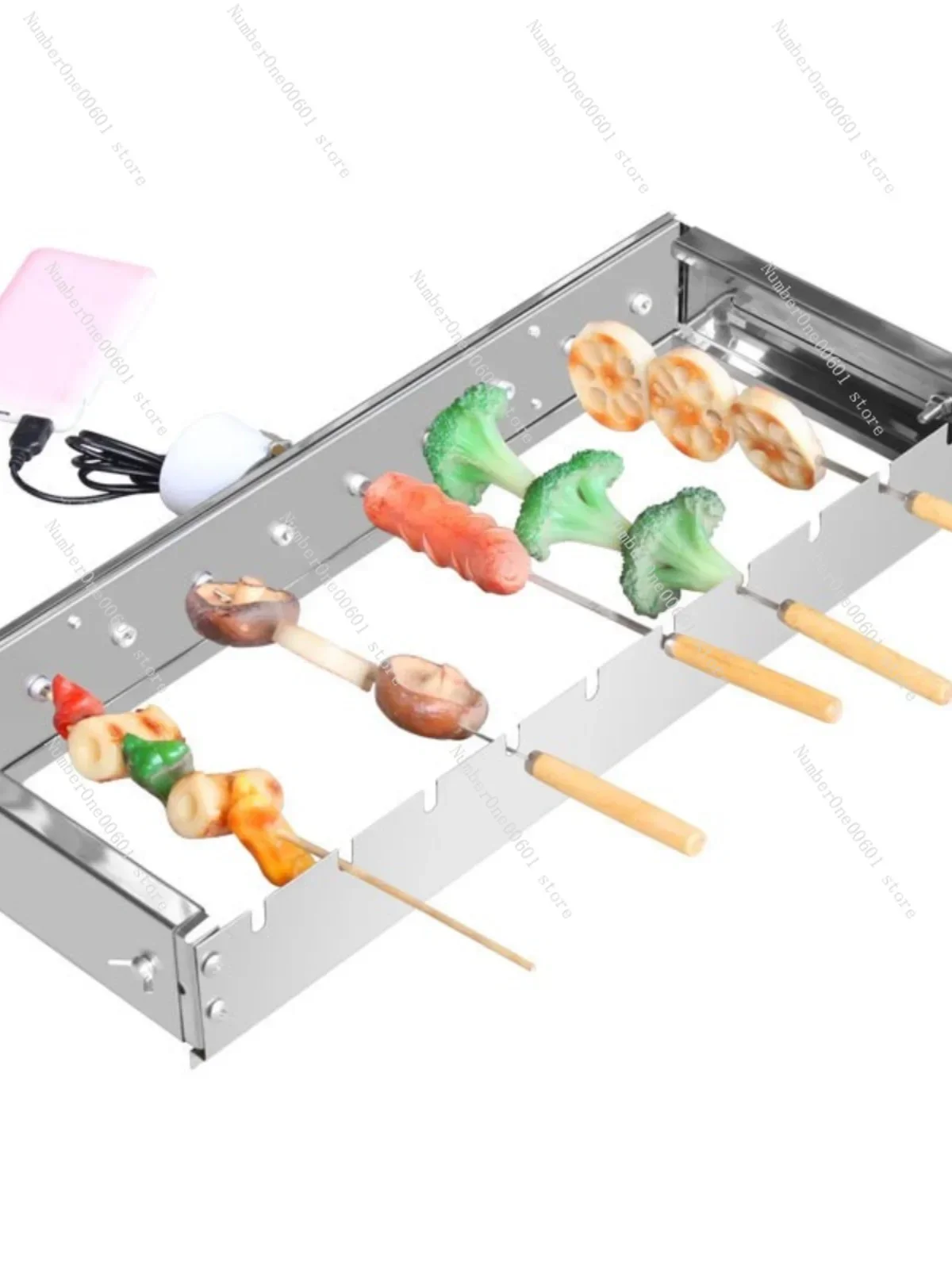 Barbecue automatic flipper, direct plug-in, rack portable grill