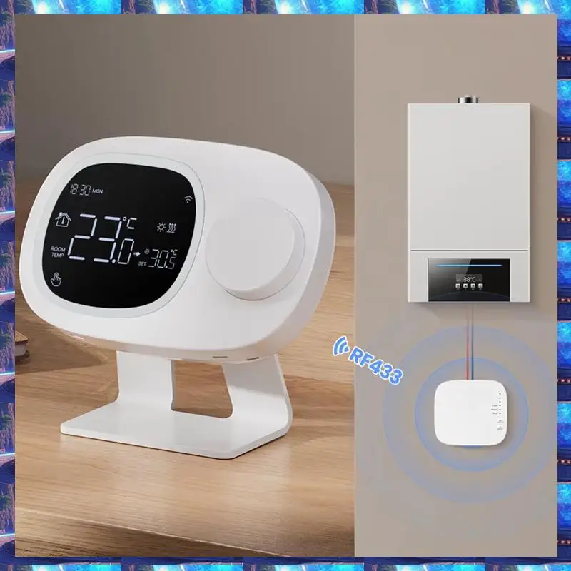

Умный термостат Tuya Wi-Fi 2025 RF433 Привод газового котла для воды Программируемый регулятор температуры для Alexa, Google Home, Tuya W
