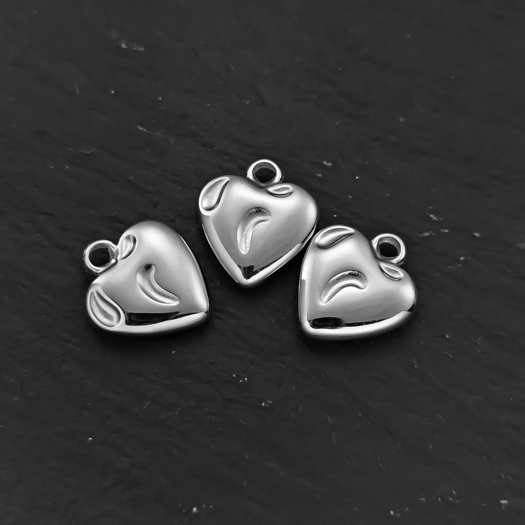 5개 세트 정밀 연마 스테인리스 스틸 참 피치 하트 펜던트 쥬얼리 DIY 골드 귀걸이 팔찌 목걸이 액세서리