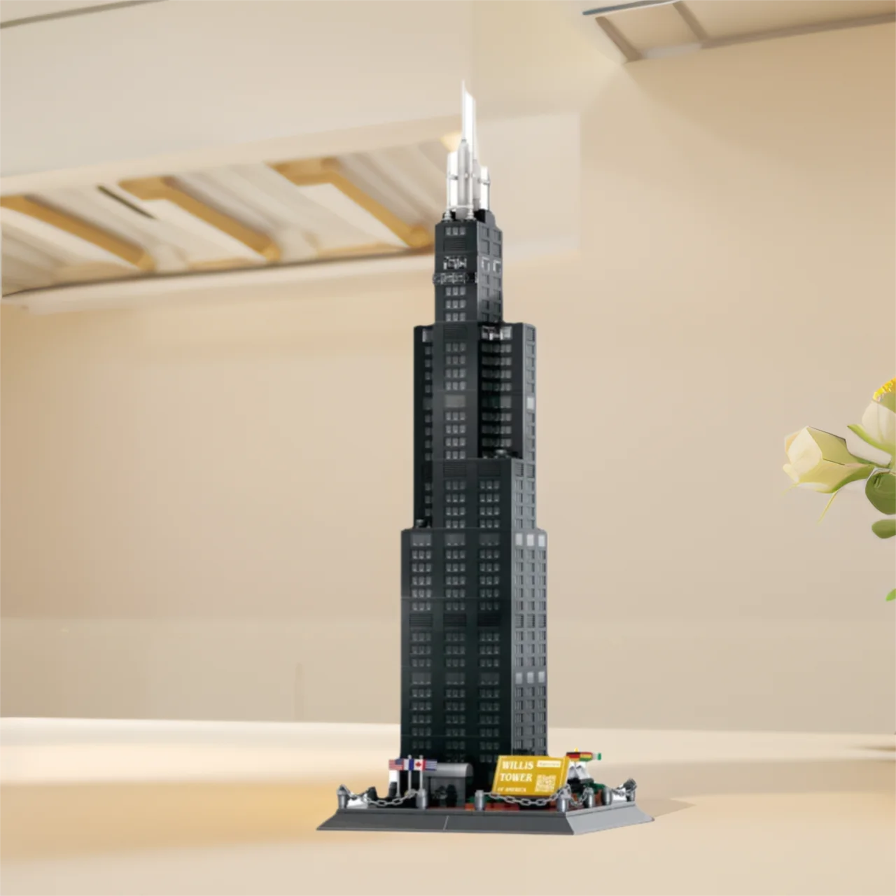 Criativo américa moderna arquitetura comercial estados unidos chicago willis torre construção bloco de construção modelo tijolos brinquedo