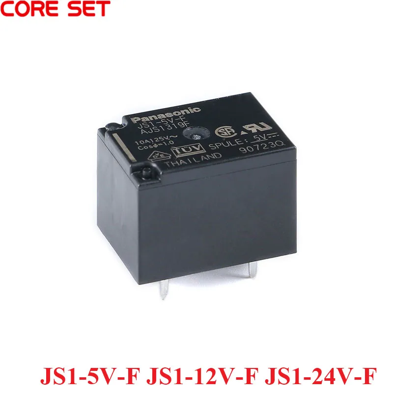 Power Relay JS1-5V-F JS1-12V-F JS1-24V-F 5PIN 10A  AJS1319F AJS1311F AJS1312F Relays 5V 12V 24V 5P New