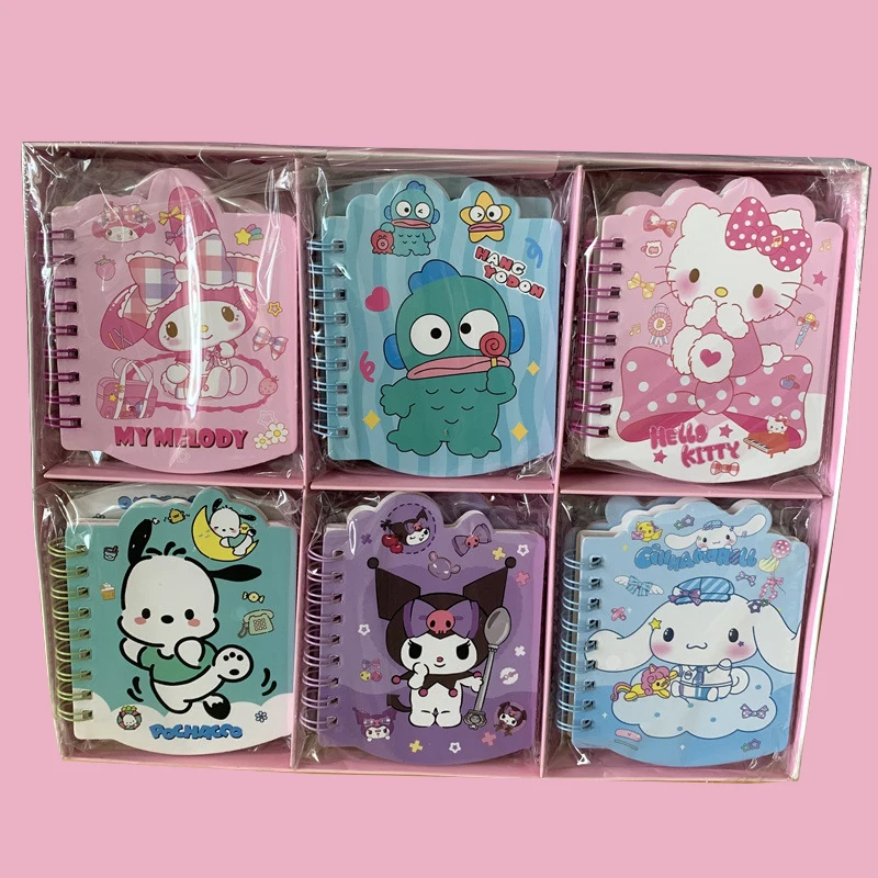 15/30pcs Sanrio Anime Notebook Hello Kitty Kuromi student Coil Book Daily Weekly Agenda Planners Notepad Office School Supplies