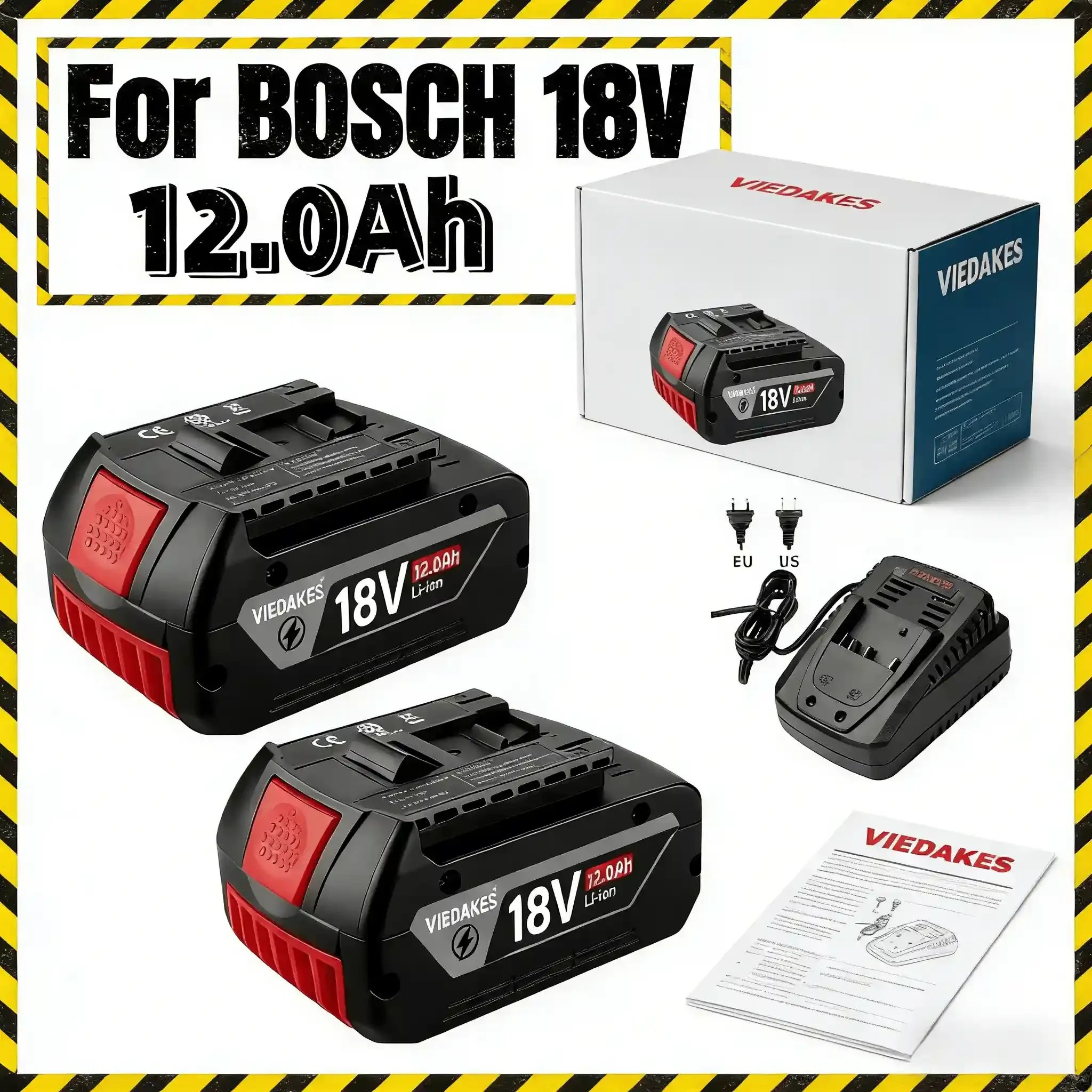 

18V 8000mAh for Bosch BAT618 Battery Professional GBA GBH GSR GSB BAT620 BAT609G BAT614 Electric Drill Replacement Battery✅