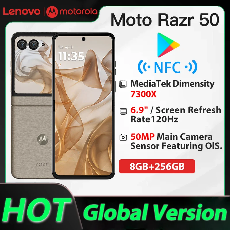 Global Version Motorola Razr 50 XT2453-1 Mediatek Dimensity 7300X 6.9