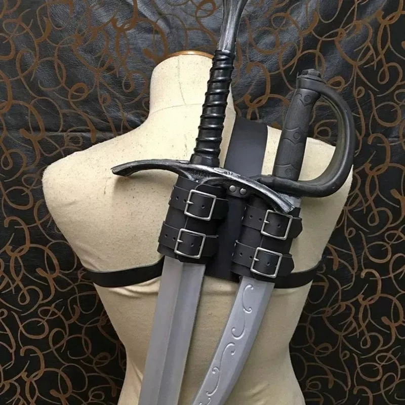 Adjustable Medieval Sling Double Sword Sword Case Vintage Pirate Cosplay Accessories Without Sword Party Props