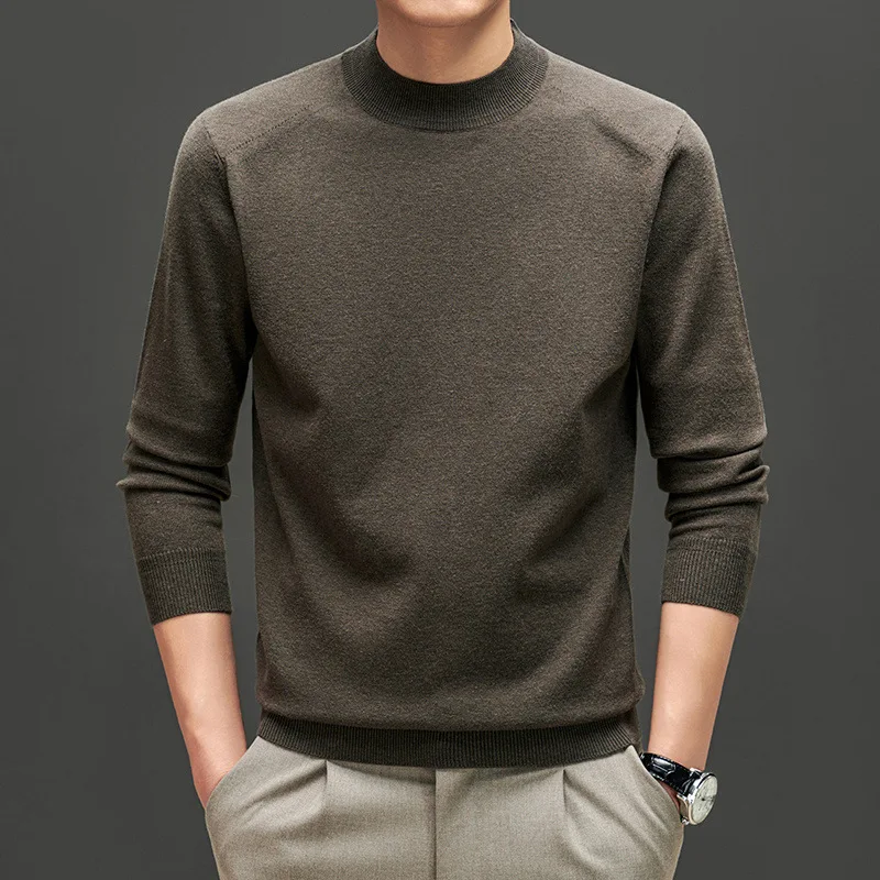 2026 New Arrival Autumn Winter Wool Sweater Men's Long Sleeve Half Sweater Men's