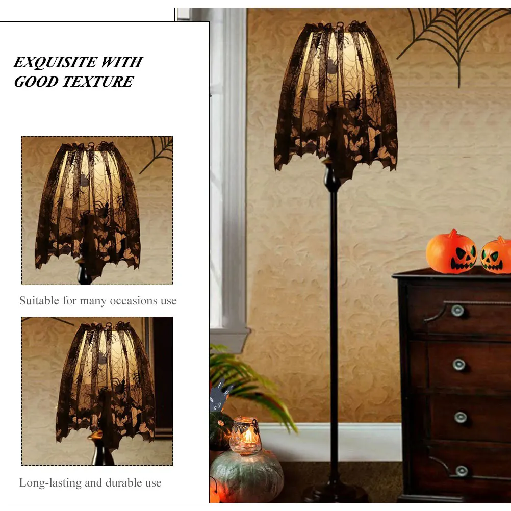 

2Pcs Bat Lampshade Halloween Lace Lamp Cover Table Lamp Protector DIY Small Lampshades Lighting Accessories