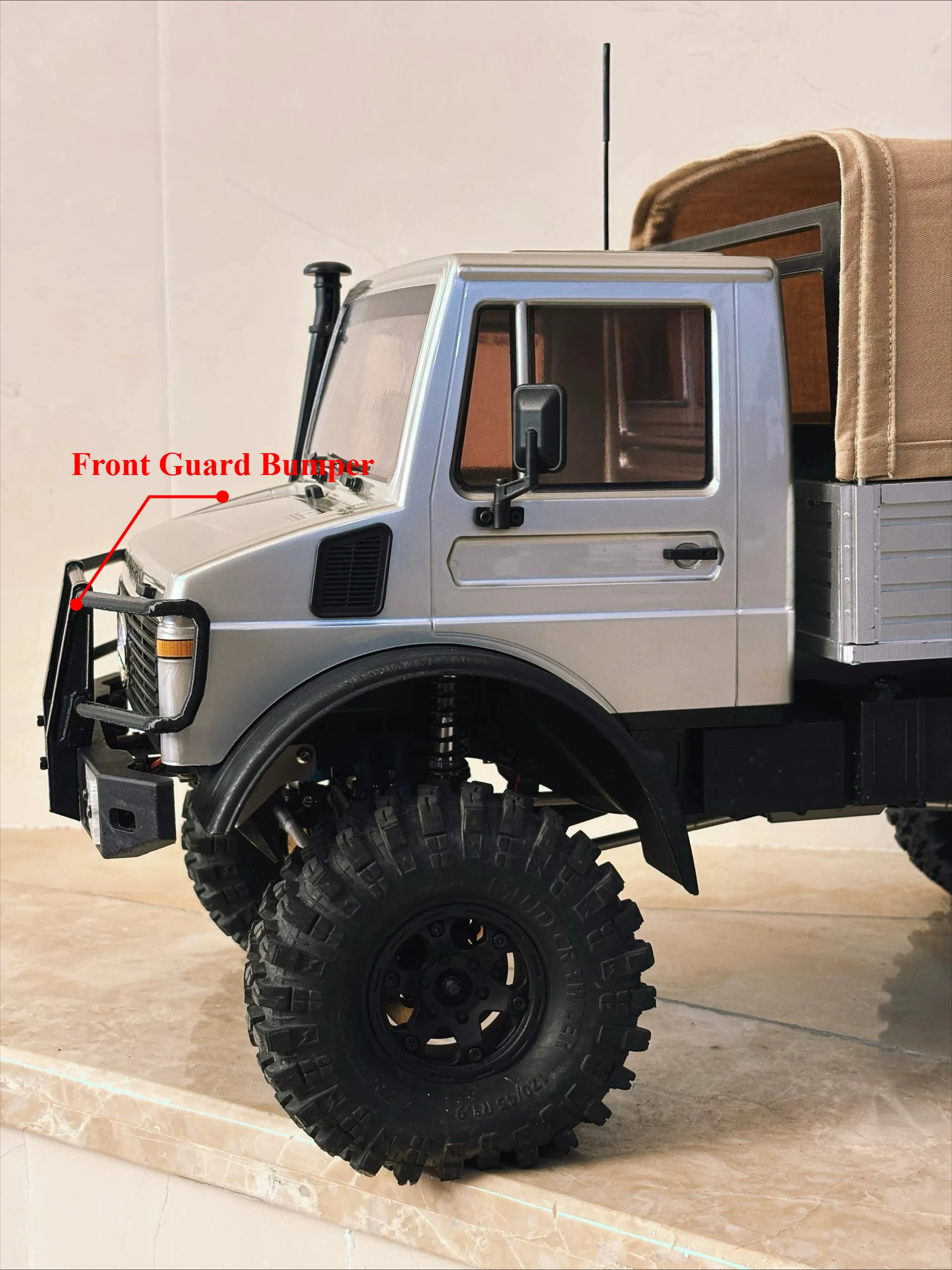 1/10 RC Rock Crawler Front Bumper Brush Guard Fits CrossRC Unimog NT4 & NT6 G-Inspired Classic Design Custom Decor Upgrade Parts