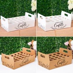 Kraft Paper Wedding Confetti Cone Holder Support for Wedding Decor Confetti Cones Stand Box Tray Fake Flower Wedding Paper Cones