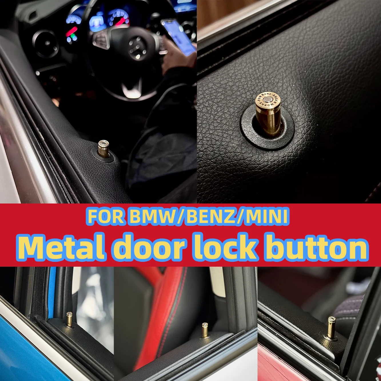 Brand New Bullet Shell Type Door Lock Cover Metal Material Decorate For 99% BMW And Mini Cooper R50 R56 F56 F54 F60