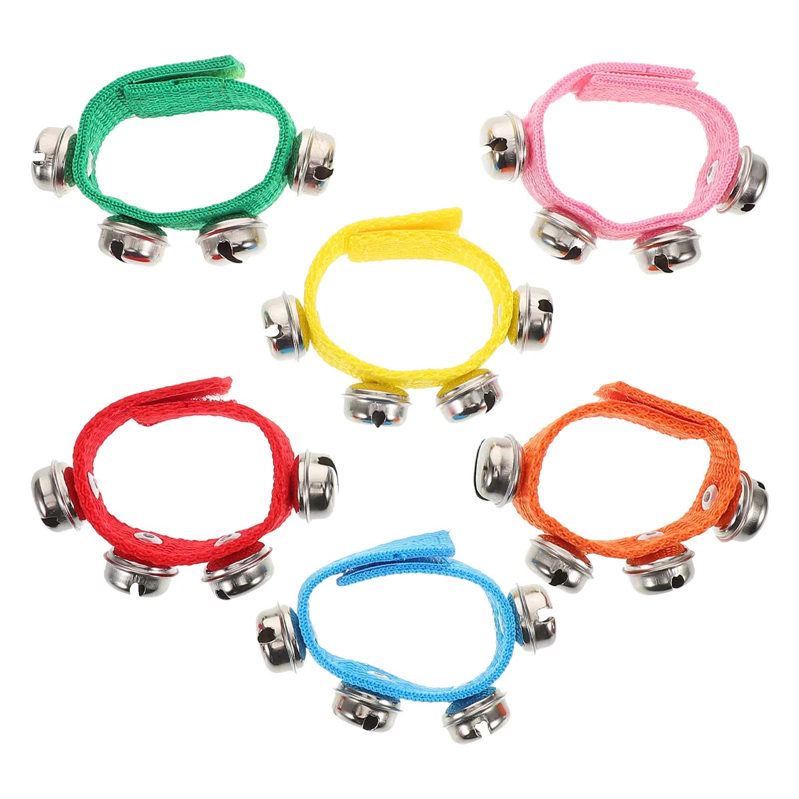 6Pcs Kids Wrist Bells Adjustable Color Bands Musical Bells for Early Education Sensory Development Dance Performance Wristband