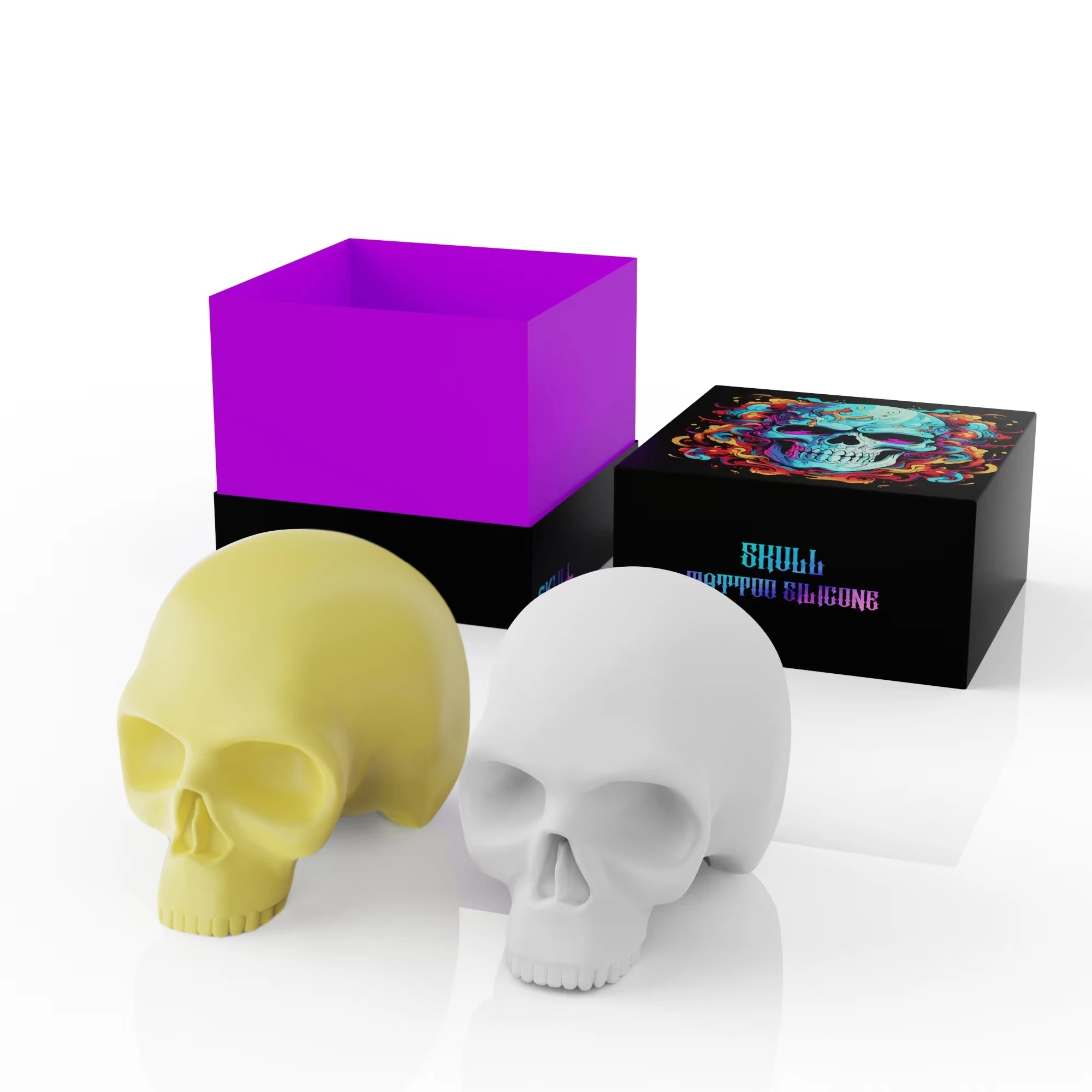 ROKYO Premium Silicone Tattoo Skull Head 3D Practice Supplies Tattoo Supplies Accessories for Beginner Makeup Accessories Beauty