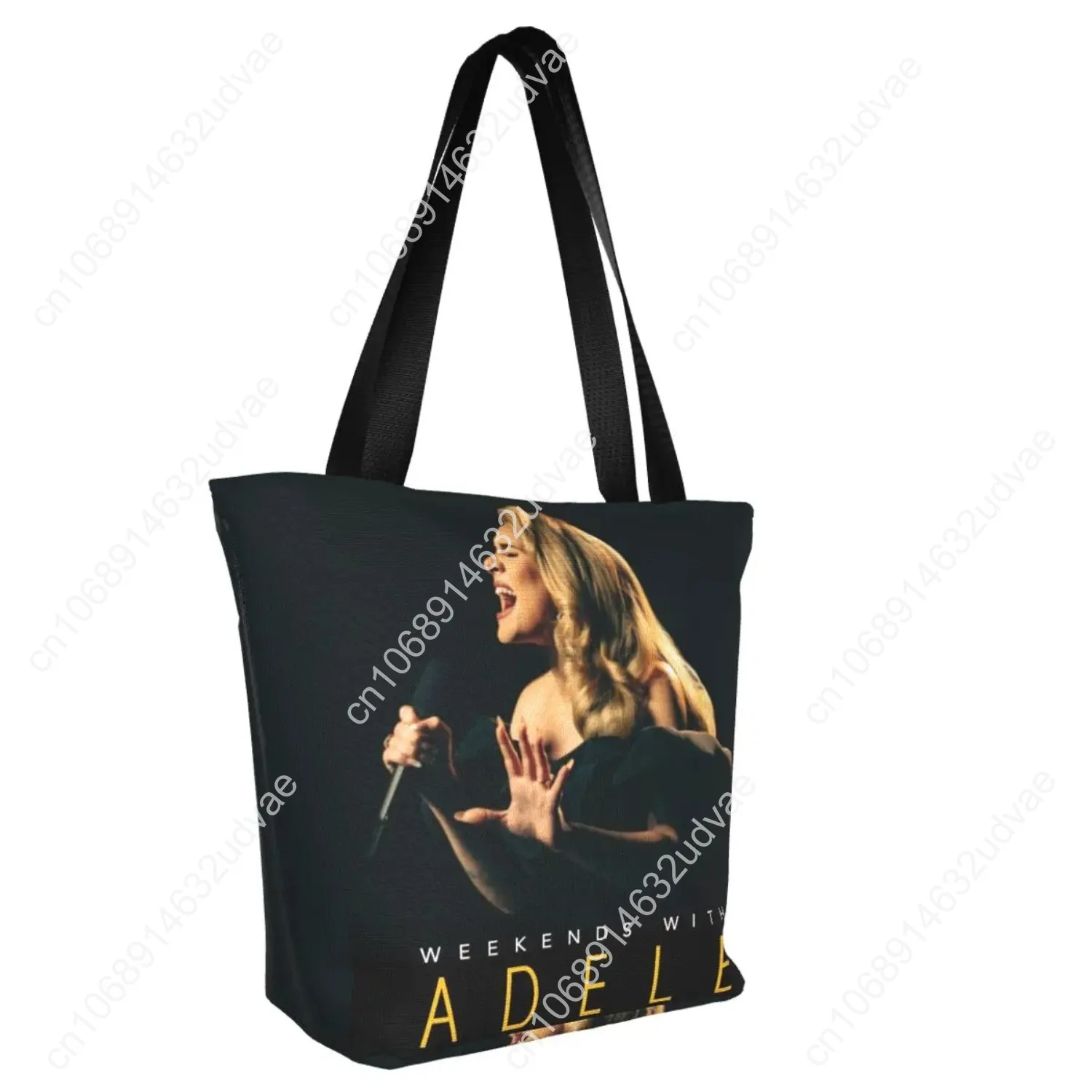 Adele 2024 Album Tour Shopping Bags Zipper Opening Unique Design Accessories For Unisex Street Cool Singer Handbag