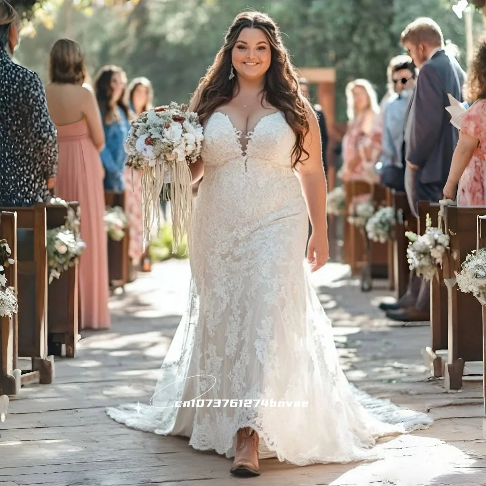 Rustic Fitted Lace Wedding Dress Sweetheart Neckline Cowboy Western Country Bridal Gown Plus Size Vestidos De Novia Customized