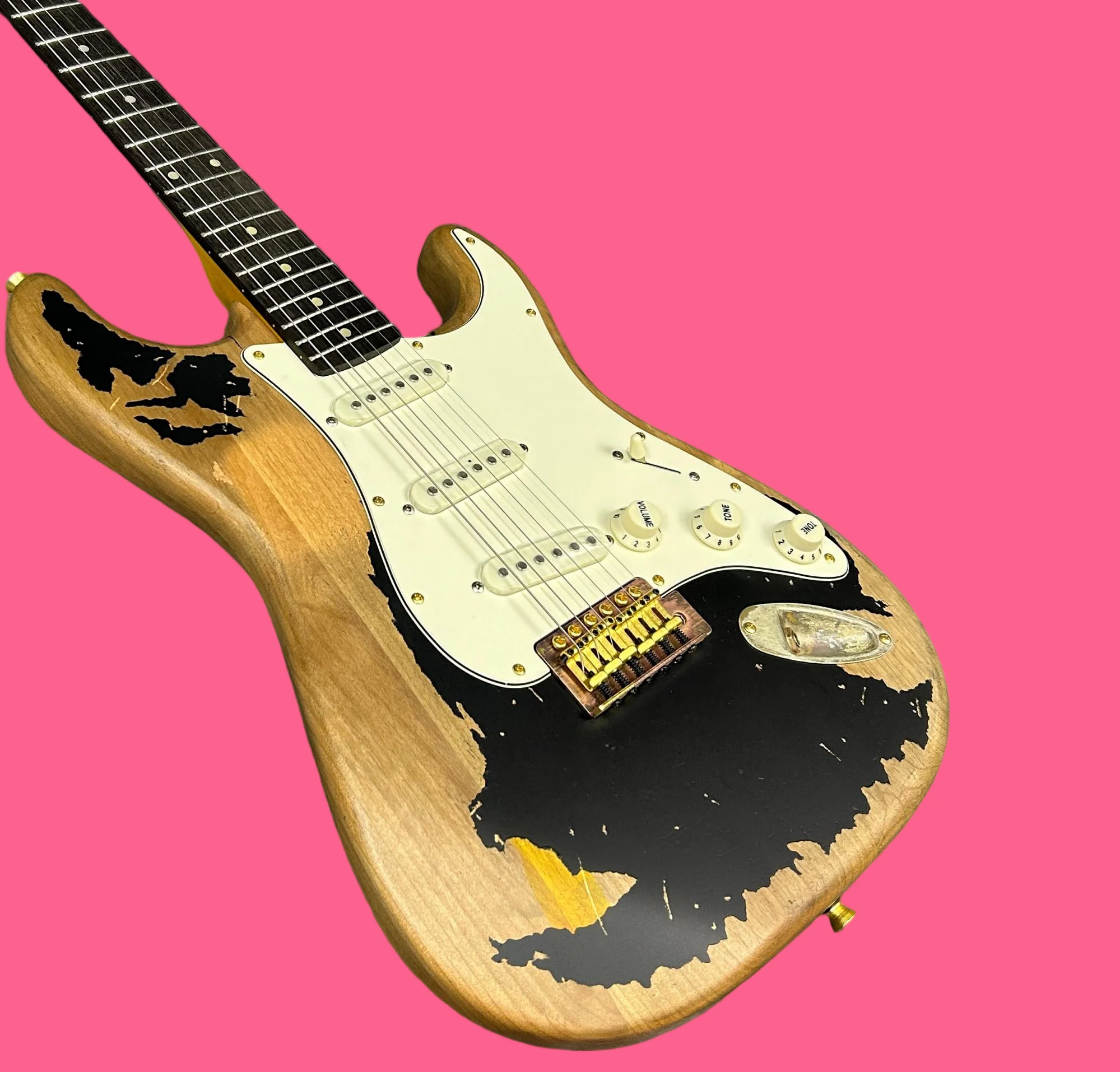 

2026, горячая новинка, хороший тембр, высокое качество, коричневый, белый, ретро, накладка из палисандра, корпус из ольхи, гитара