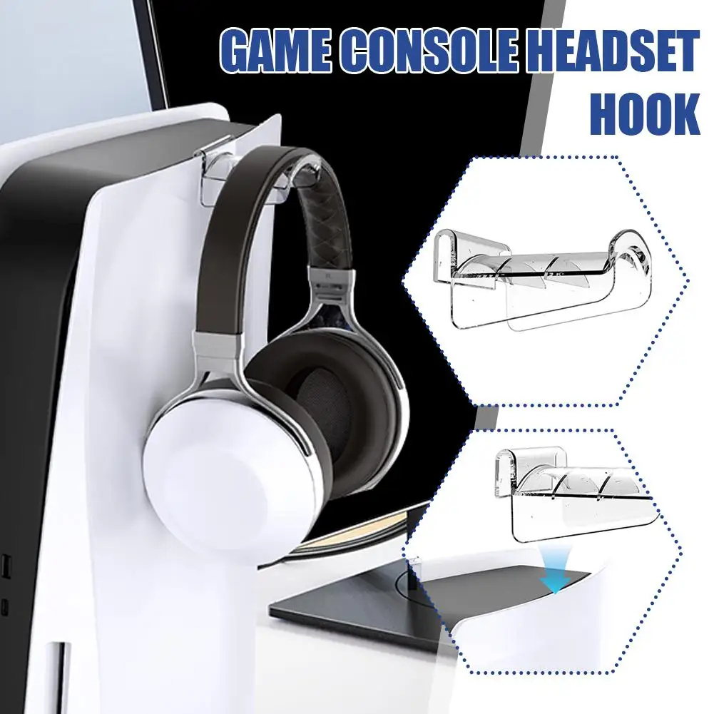 For Ps5/ps5 Slim Headphone Hook Hanging Holder Transparent Bracket Hanger Storage Stand For Ps5 Display Stand D2r3