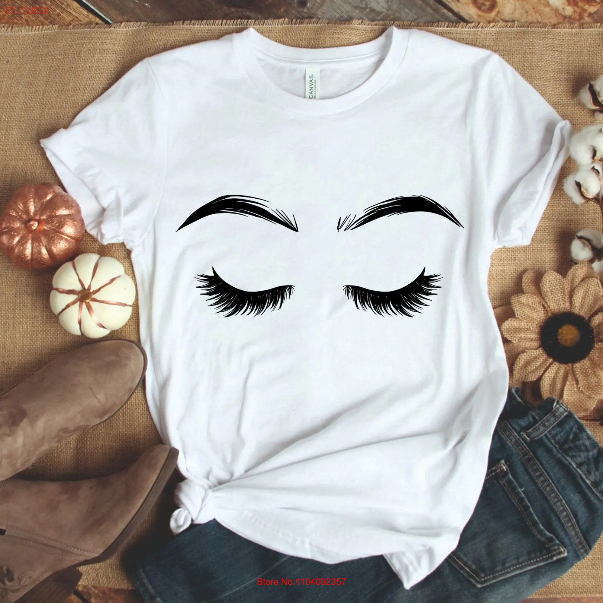 Eyes t shirt Cute Fashion eye Eyelashes long or short sleeves