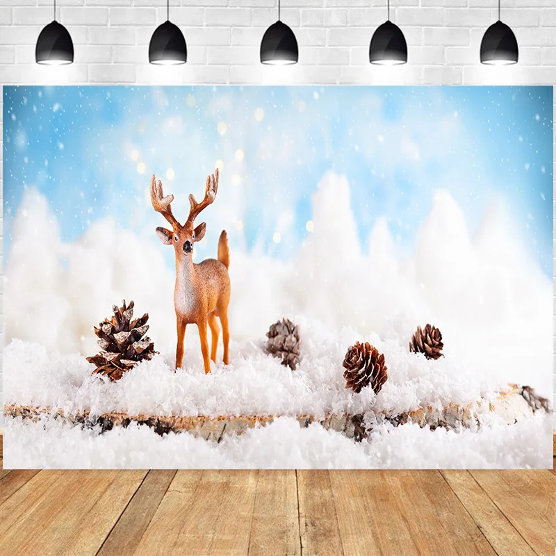 

Christmas Day New Year Photography Backdrops Fireplace Xmas Trees Gifts Snow Winter Holiday Party Deco Photo Background XU-05