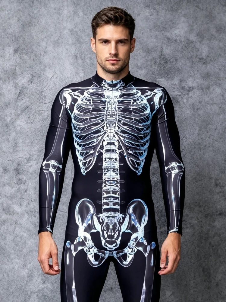 3D Printing X Ray - Herren X-Ray Skelett-Bodysuit 3D-Druck Menschliches Knochen-Overall
