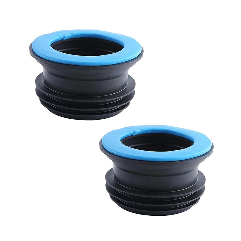 2 PCS Toilet Seals,Anti-Odor Flange Ring Black & Blue Silicone Plug Bathroom Toilet Repair Parts