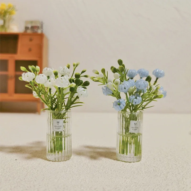 Plante de maison de poupée échelle 1:12, plante Miniature en pot, bonsaï vert, Faux panier Floral, accessoires de poupée, modèles de Micro paysage