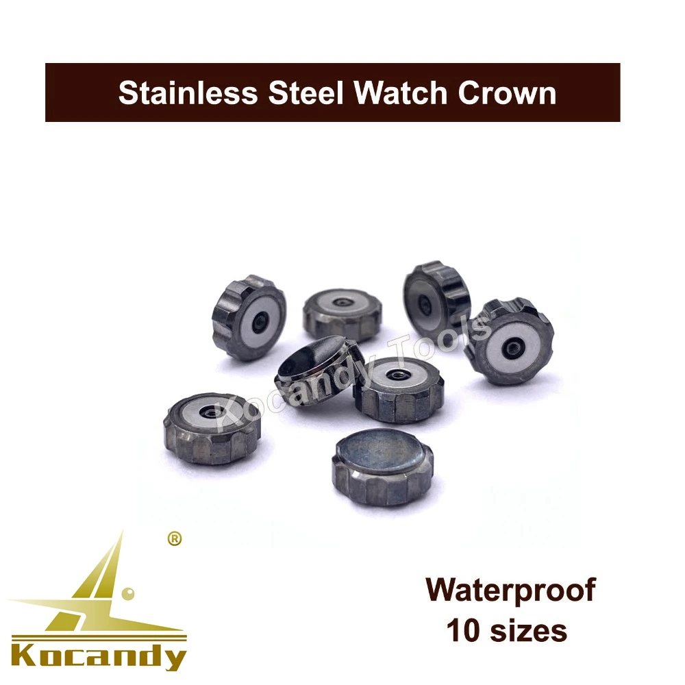 Waterproof Watch Crown Parts Replacement Assorted Watch Repair Kits for Watchmakers Black Colour