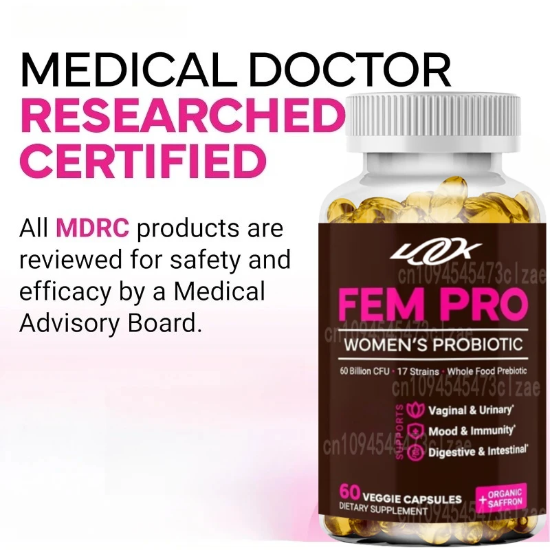 

Female Probiotics, 17 Strains, Used for Vaginal, Digestive and Immune Support, Urinary Health, PH Balance, and Mood. 60 Capsules