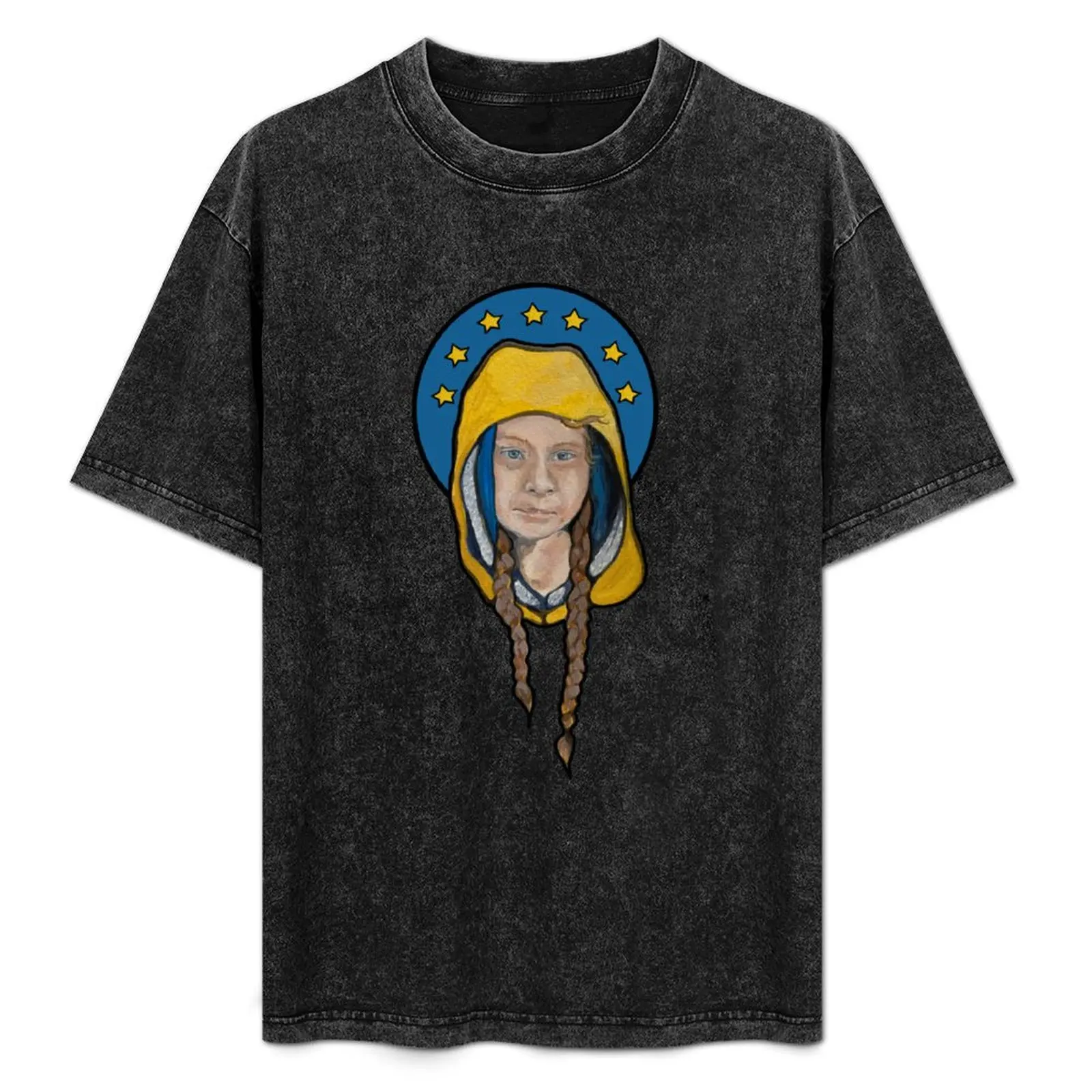 

Our Lady of Climate Change T-Shirt Art Pattern Printed Casual Top