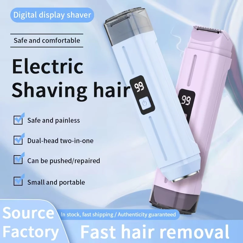 

2-in-1 Woman Hair Trimmer Electric Razor Dual-Head Design Female Shaver For Underarm Arm Leg Bikini Groin Hair Groomer Epilators