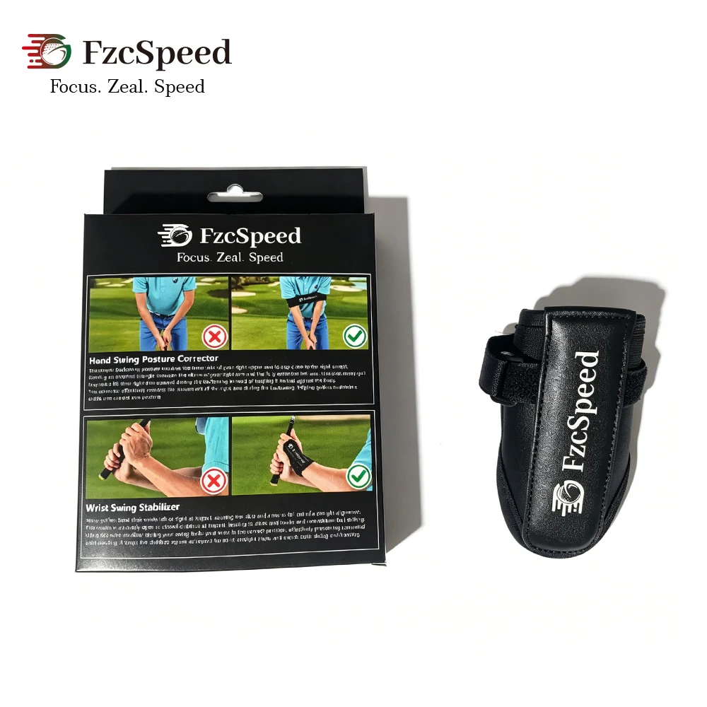 FzcSpeed Golf Wrist Brace & Arm Band Training Aid Kit -  Adjustable Golf Wrist Training Aid to Fix Slices, Hooks & Chicken Wing