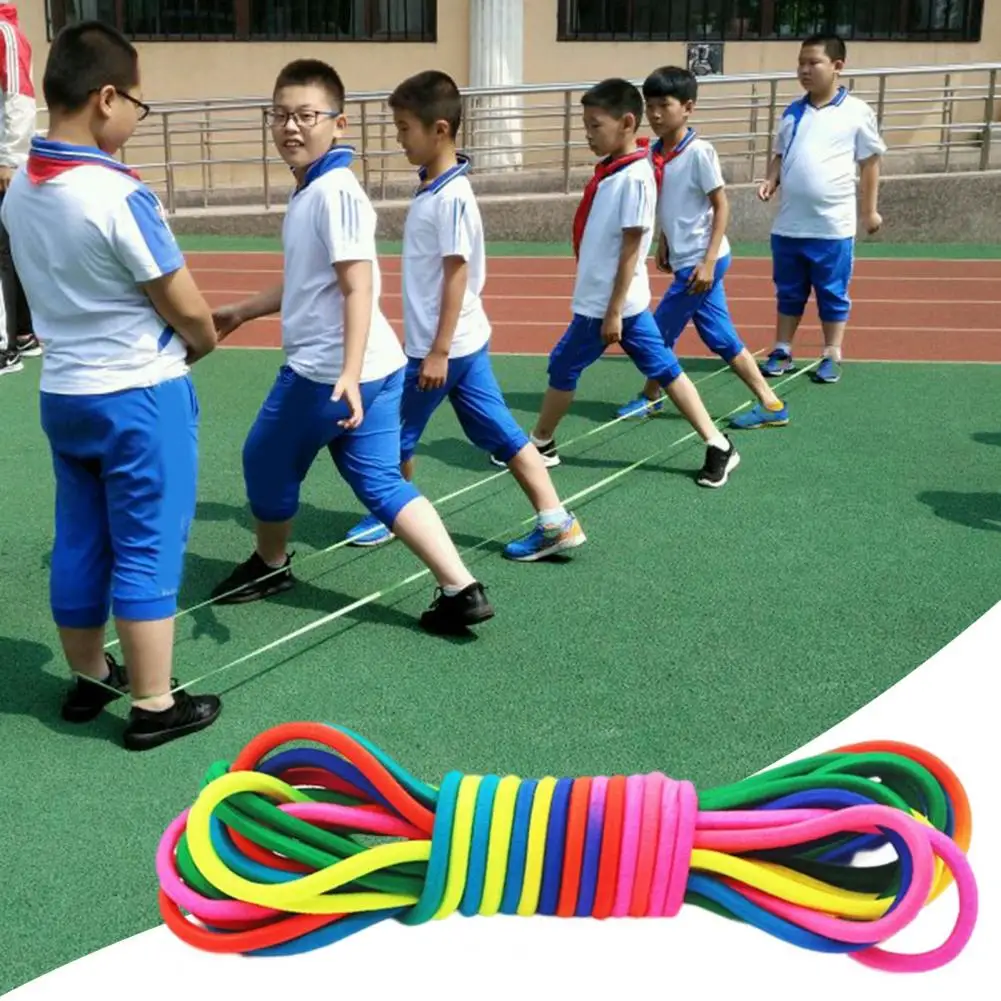 Jump Rope Adjustable Bright Color Highly Elastic Portable Wear Resistant Interactive Jump Rope Toy Fitness Equipment For Kids ﻿