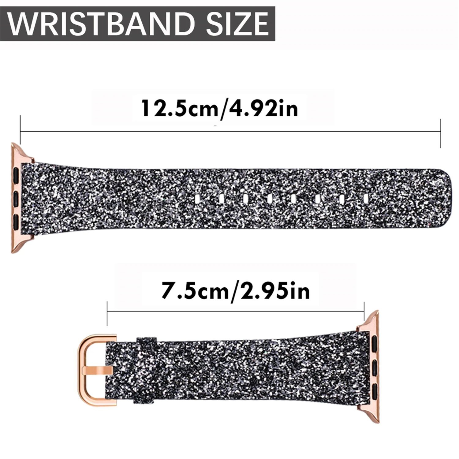 Shiny Leather Strap For Apple watch band Ultra 49mm 45mm 44mm 42mm 41mm 40mm 38mm Women Fashion Bracelet iwatch 9 8 7 6 5 4 3 Se