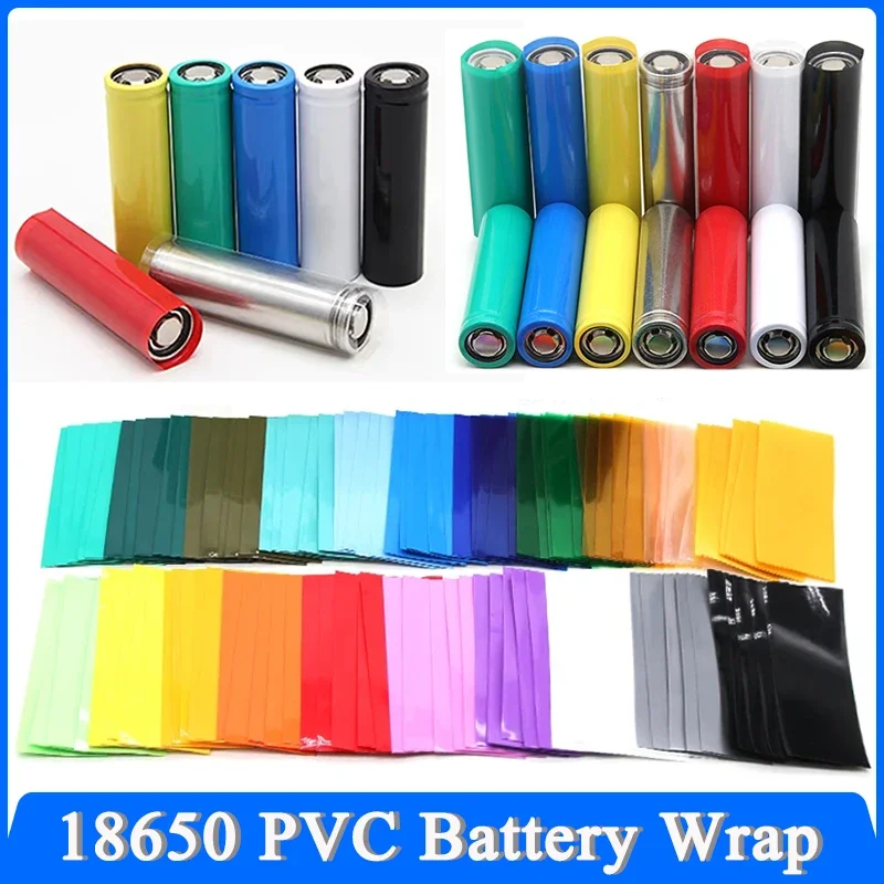 20~3000Pcs 18650 Film PVC Heat Shrink Tube Battery Tape Precut Shrinkable Sleeve Tubing Protect Pipe Cover Batteries Wrap Case