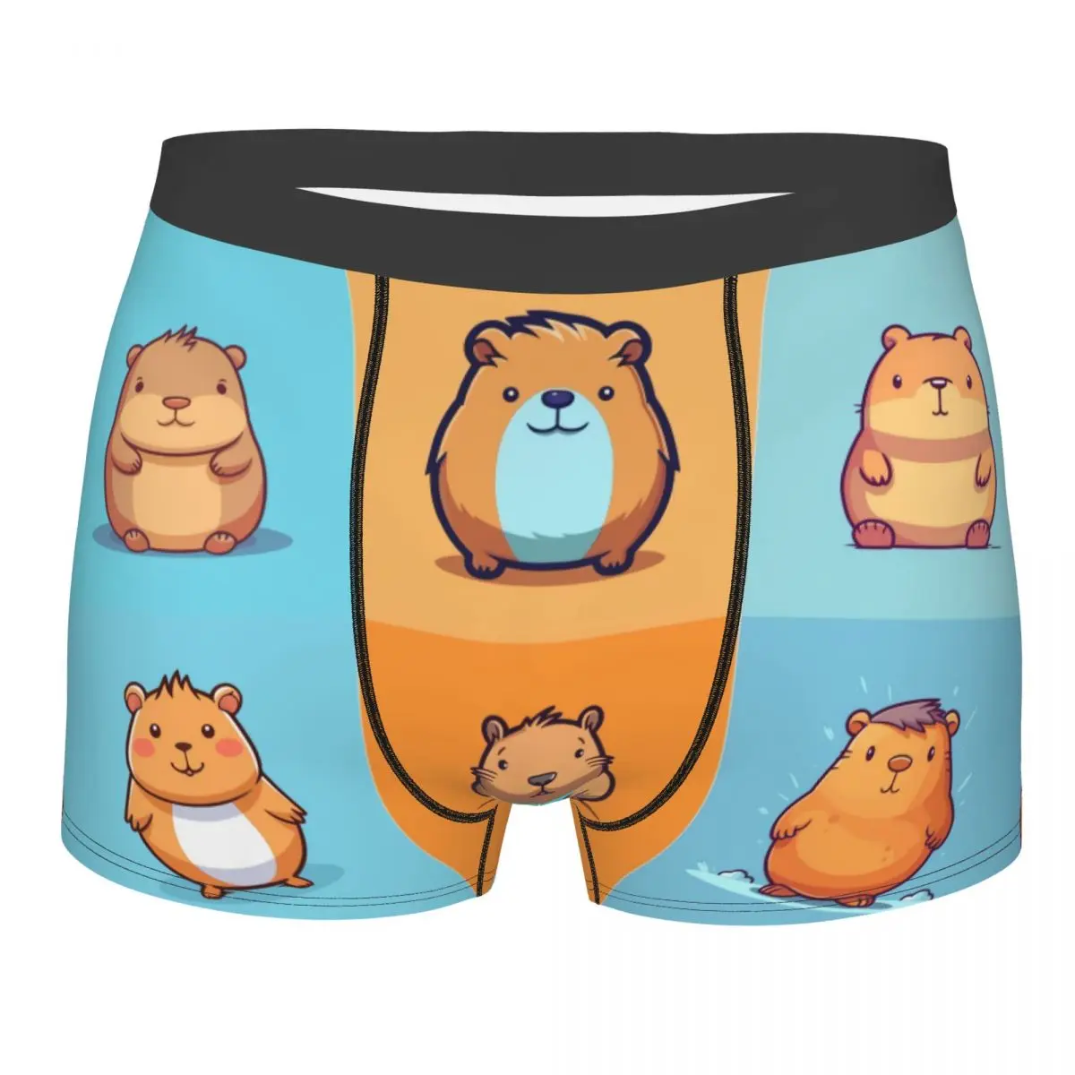 Custom Cartoon Capybara Boxer Shorts For Men 3D Printed Underwear Panties Briefs Soft Underpants