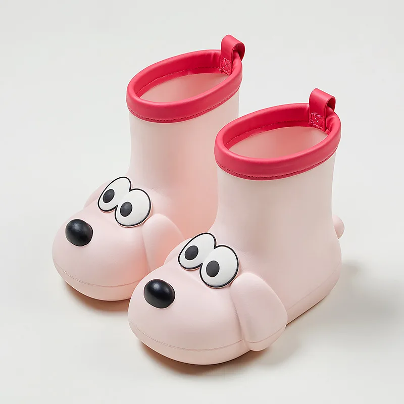 Cute Cartoon Dog Children Boy Girl Rain Water Shoes Boot Covers Protect Portable Antiskid Waterproof Boots for Baby Kids