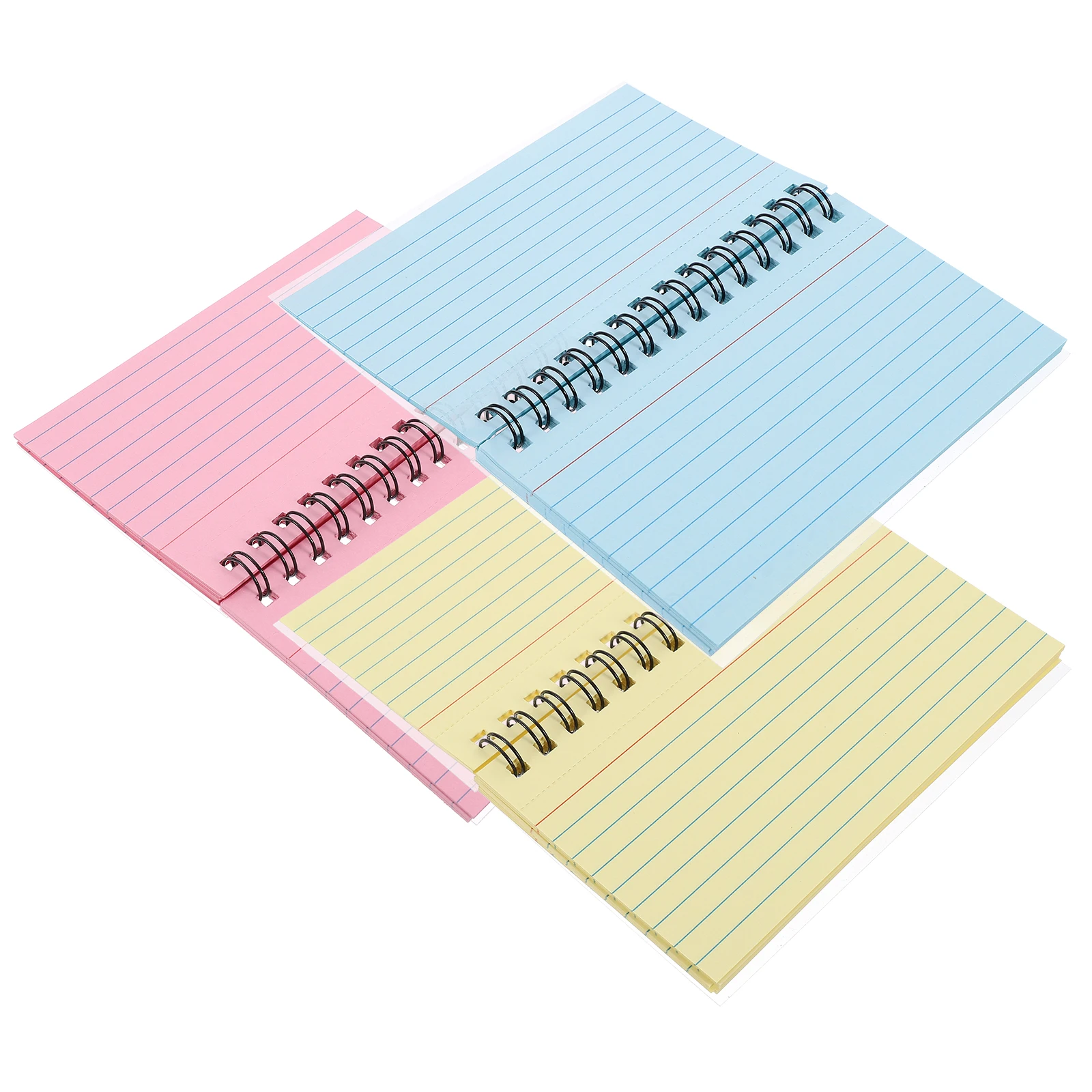 

3 Pcs Mini Spiral Notebooks Colorful Tear Off Notepads Pink Yellow Cards Small Study Flash Cards Memorandum