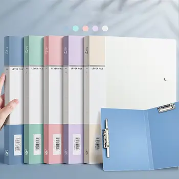 กระเป๋าเอกสารแบบมีที่หนีบสองชั้นแบบยาวแฟ้มซอง A4 PP หนา tas berkas โรงเรียนสำนักงาน