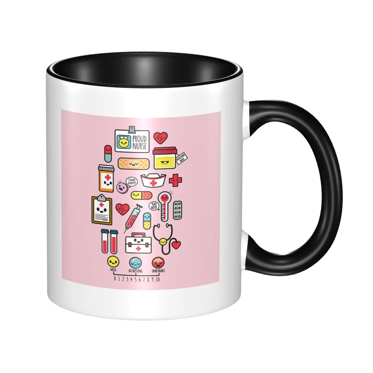 

Proud To Be A Nurse Pink Mug Funny Ceramic Coffee Cups Tea Mugs Milk Cup Drinkware Gift for Woman Man
