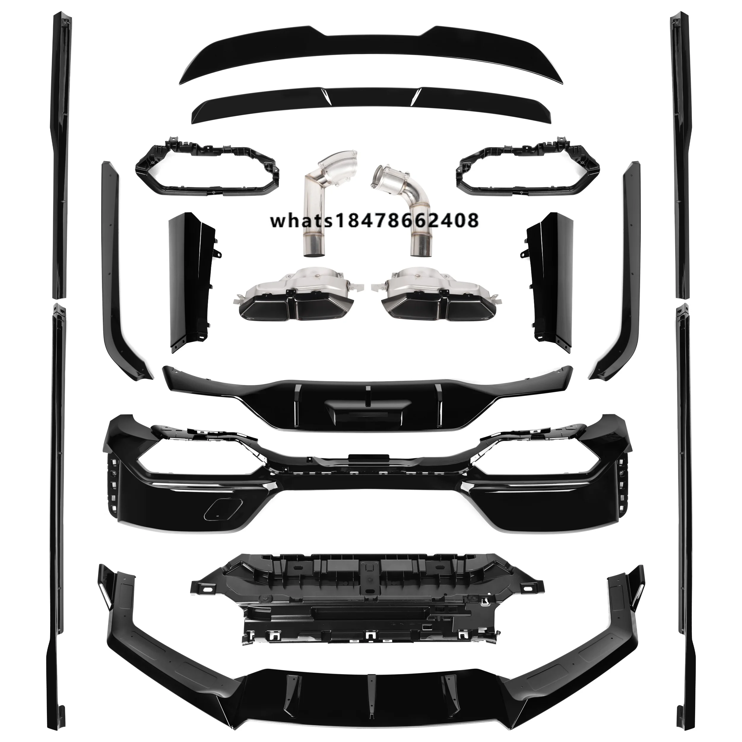 ABS Bright Black Bumper Body Kit For 7 Series G70 2023 + Rear Diffuser Front Lip Side Skirt Roof Spoiler Bumper New Body Kit