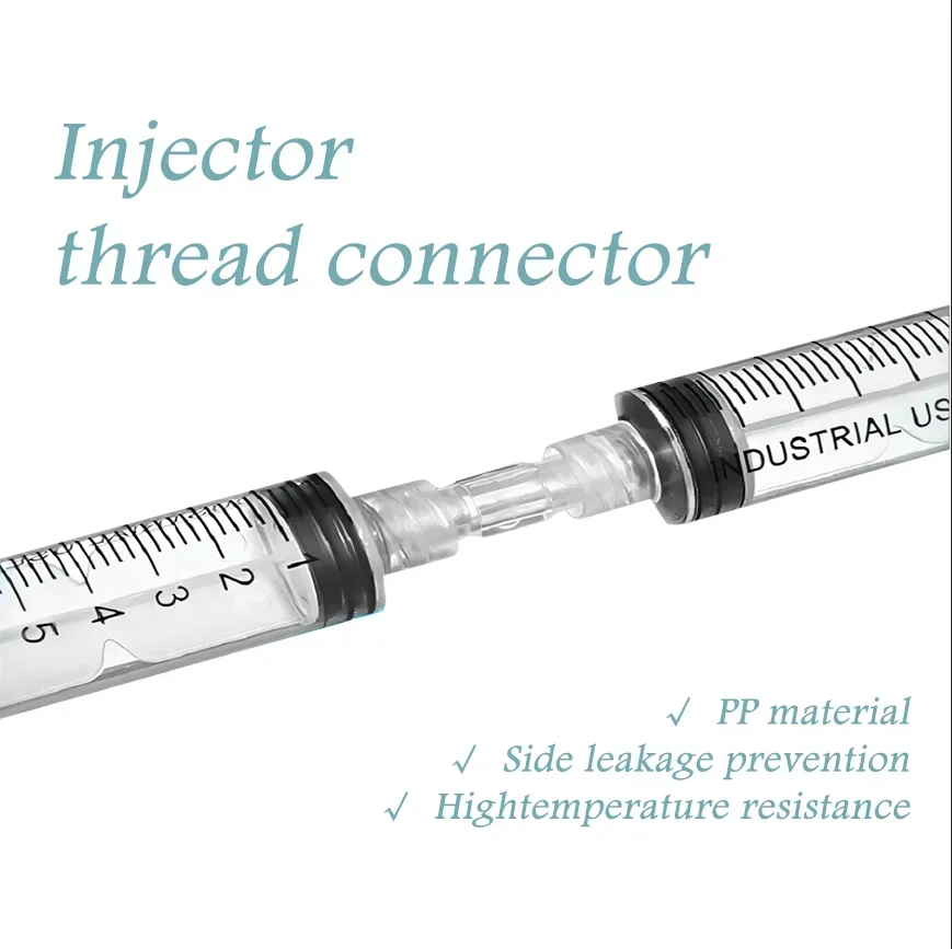 Hot Sale Double Thread Syringe Female Helix Medical Sterile Luer Lock Adapter  Transparent Plastic Syringe Connector