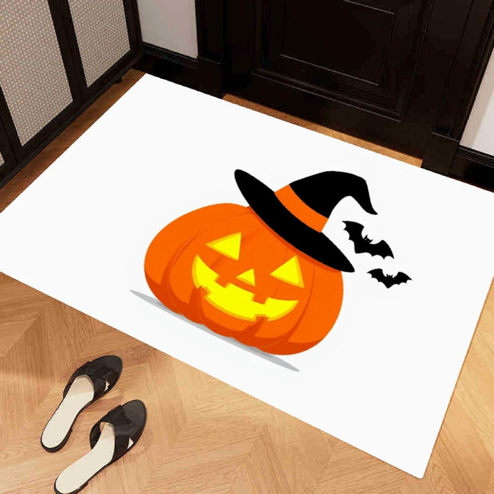 VIKAMA Halloween - سجادة باب من الطين المشطورة تحت عنوان وحصيرة الحمام: مقاومة للماء، جافة - فصل رطب، ممتعة وجمالية