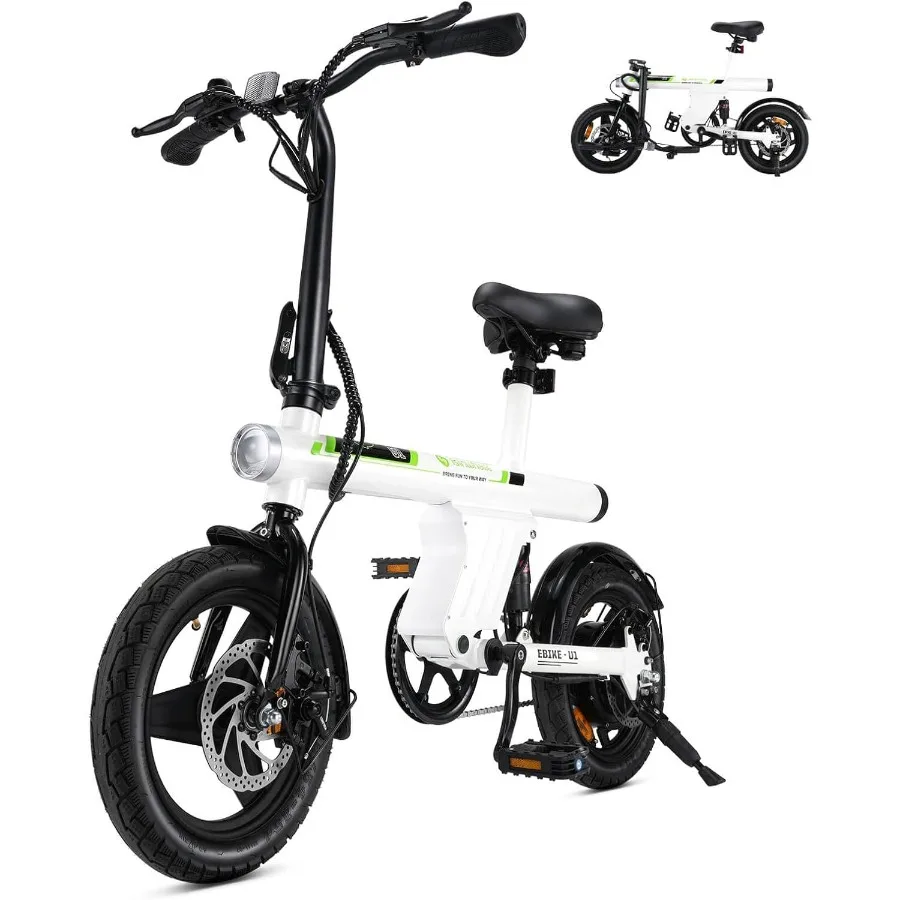 Bicicleta eléctrica para adultos con motor de 500 W, bicicleta eléctrica plegable de 20 mph con asistencia Smart Uphill disponible en ruedas de 14/16/20/26 pulgadas, 7,8/10,4 A